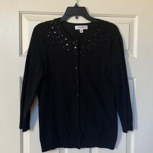 Isaac Mizrahi Black Embellished Cardigan